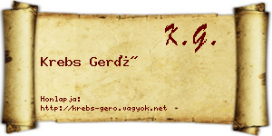 Krebs Gerő névjegykártya